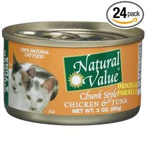 Natural Value Cat Food, Chunk Style Chicken & Tuna, 3 Ounce Cans (Pack 