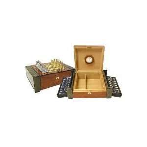  Cigar Humidor/Chess Set. Holds 50 Cigars (14 1/4x10 3/4 