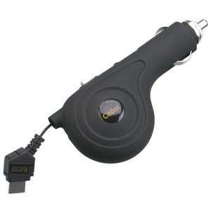  Rubberized Retractable Car Charger for Samsung M520 Cell 