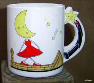 Moon and Stars Lady Mug Vintage Japan Unusual Takashima  