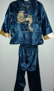 BOYS CHINESE NEW YEAR SILK DRAGON OUTFIT NAVY SIZE 4  