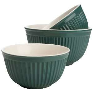 Reco International Ribbed Bowls Set of 3, Hunter  Kitchen 