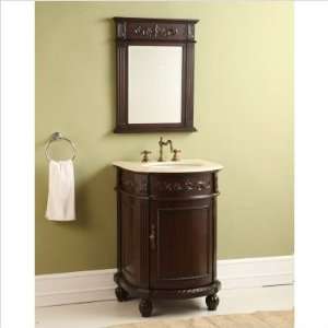  Bundle 68 Sienna 24 Vanity with Cream Marble Top in Dark 