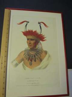 1836 Native American Indian Otto Half Chief BIDDLE Lithograph Print 