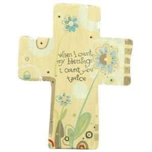  When I count my blessings Small Wooden Cross