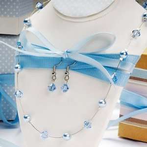  Exclusive Gifts and Favors White Earrings & Necklace Set 