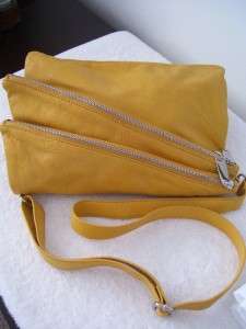 HYPE Christopher Leather Cross Body Shoulder Bag Purse Bag Yellow NWOT 