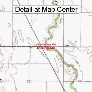 USGS Topographic Quadrangle Map   Clay Center NW, Kansas (Folded 