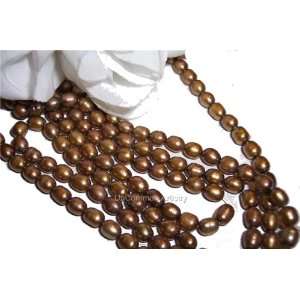 Fresh Water Rice Pearls 4 5mm Antique Gold 15 Strand