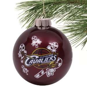  Cleveland Cavaliers Wine Traditional Glass Ball Ornament 