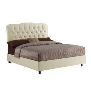  Skyline Furniture Tufted Bed in Shantung Parchment 