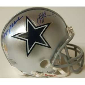  Aikman/Staubach Autographed Dallas Cowboys Mini Helmet 