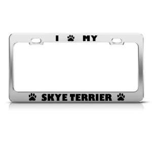  Skye Terrier Dog Dogs Chrome Metal license plate frame Tag 