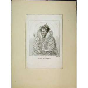    Portrait Queen Elizabeth Royal Cloaks Cooper Print