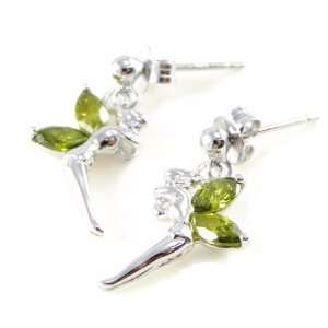  Earrings silver Fée Clochette olivine. Jewelry