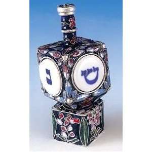  Cloisonne Dreidel Blue & Silver 