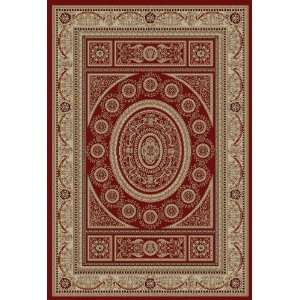   Rugs Jewel Collection Aubosson Red Round 53 Area Rug