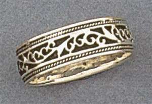 Sterling Silver Scroll Vine Work Rope Ring Sizes 6 13  