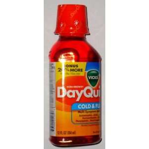  Vicks Dayquil Cold & Flu Multi symptom Relief 12 Oz (Pack 