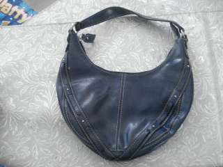 Liz Claiborne NAVY BLUE Leather Like studded Handbag  