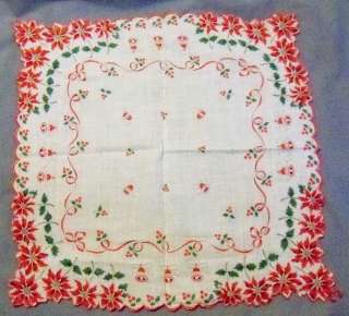   vintage lot of 7 cotton Christmas handkerchief. Heres what you get