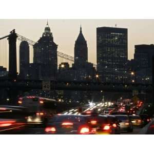  Traffic Moves South Towards Lower Manhattan During Rush 