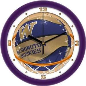   Huskies UW NCAA 12In Slam Dunk Wall Clock