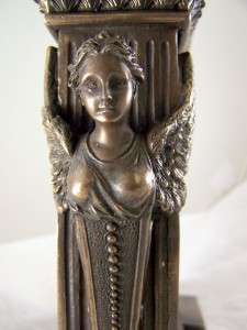 Bronze Standing Mantel Mother Angel And Son Clock  