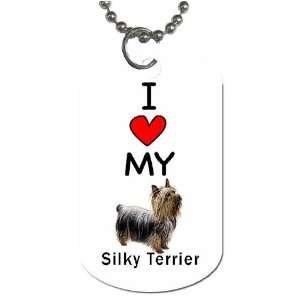  I Love My Silky Terrier Dog Tag 