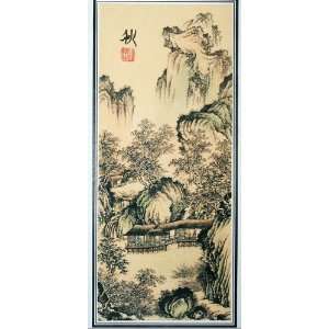Chinese Watercolor Fine Brushwork Painting   Depicting The fall of 