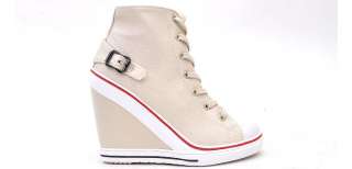   Sneakers Wedge Heel Shoes US 5~8 / Fashion High Top Ankle Boots  