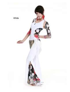 C91854 Sexy Women Tassels Floral Practice Belly Dance Costume Dancwear 