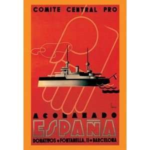  Comite Central Pro, Acorazado Espana   Paper Poster (18.75 