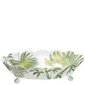  Vietri Painted Palms Large Oval Footed Centerpiece 