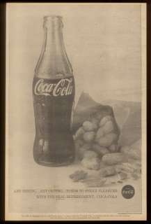 1961 Coca Cola Coke bottle & bag of peanuts photo very unusual b&w 