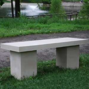   ft. Modern Concrete Stone Bench with Square Legs Patio, Lawn & Garden