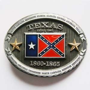  Texas Confederate Rebel State Flag Belt Buckle FG 018 