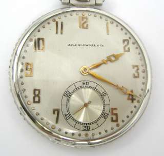 Antique Thin J.E. Caldwell & Co. 5ct Diamond Platinum Pocket Watch 