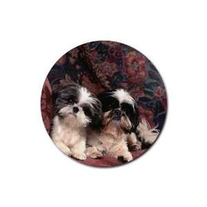 Puppies shih tzu Round Rubber Coaster set 4 pack Great Gift Idea