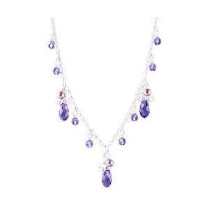 com Shizen Tanzanite Crystal & Purple Pearl Cluster Necklace Shizen 