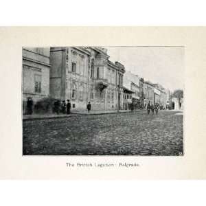 1907 Halftone Print Serbia British Legation Belgrade Street Town City 
