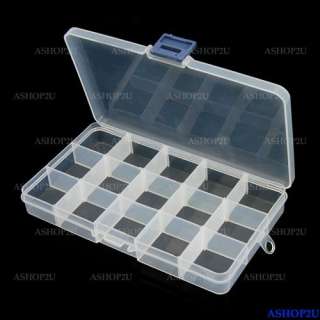 Portable Storage Box 15 Compartment Plastic Tool Case  