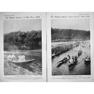   1905 Thames Men Women Boat Race Cookham Tennis Sport