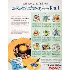  1950 Ad Kraft Natural Cheese Casino Brand Louis Rigal Sharp Cheddar 