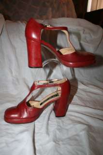 SERGIO ROSSI Women RED Platform High Heel Shoes Sz 5  