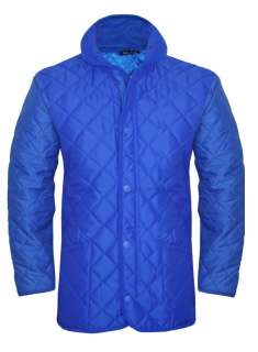 New Mens Quilted Jacket Hunter Diamond Padded Coat Jackets Black Blue 