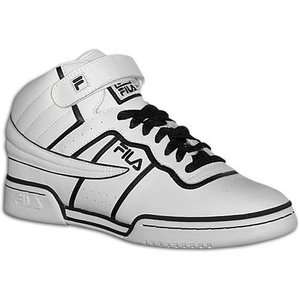 Mens Fila F13 Connected Athletic Shoes  White & Black  