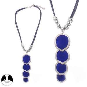  SG Paris Necklace 42cm+Ext Blue Polyresine Ble Fonc/Monta 