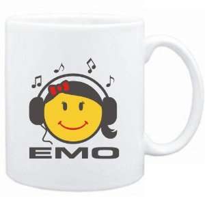  Mug White  Emo   female smiley  Music