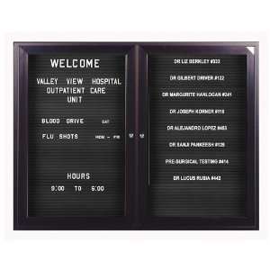  36H x 48W Indoor Enclosed Changeable Letterboard, 2 
